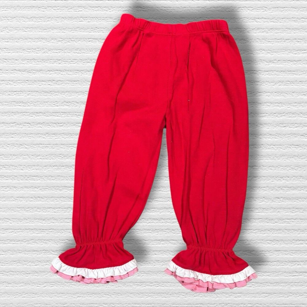 Retro Frumpy Rumps Baby Girl Red Ruffle Pants 12M Boutique Peru Cotton
